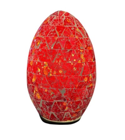 Œuf décoratif en mosaïque rouge – 3 tailles disponibles