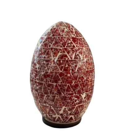 Œuf décoratif en mosaïque rouge – 3 tailles disponibles