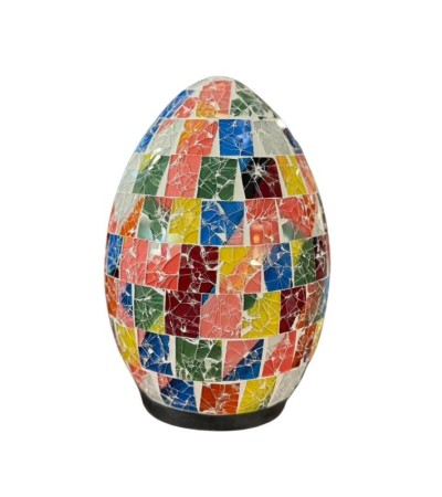 Lampe œuf en mosaïque multicolore – Déco lumineuse en 3 tailles