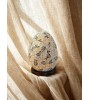 Lampe œuf mosaïque gris et doré 15 cm – Déco lumineuse artisanale