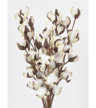 FLORA branche boule coton. Fleur artificielle déco naturelle