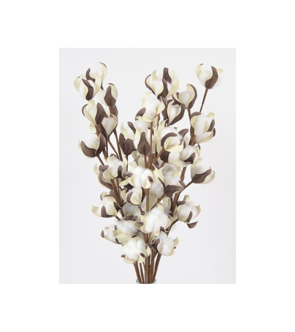 FLORA branche boule coton. Fleur artificielle déco naturelle FLORA branche boule coton. Fleur artificielle déco naturelle