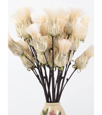 Branche artificielle BUNCH - Fleurs plume ivoire, Décoration florale