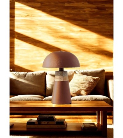 Lampe CALISTA bois & métal – Terracotta ou sable