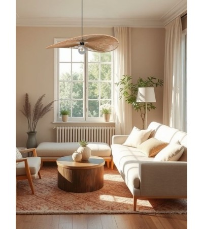Suspension LAURINE – Design aérien en corde tressée 78 cm