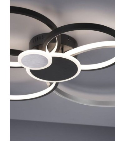 Plafonnier PAPILLON LED design noir alu – Luminaire salon | Lumiland