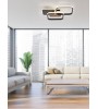 Plafonnier LED WOODLINE – Design noir et bois, lumière chaleureuse