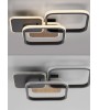 Plafonnier LED WOODLINE – Design noir et bois, lumière chaleureuse