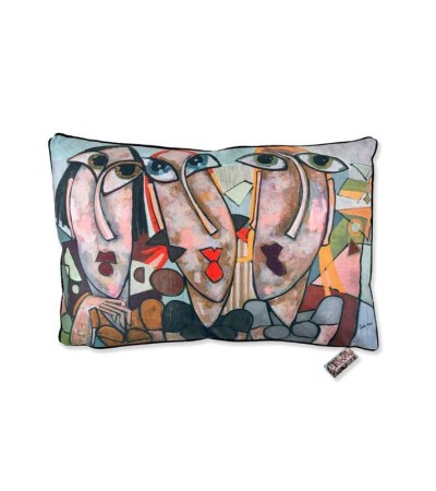 Coussin LES NÉNETTES – Déco arty et colorée | Lumiland