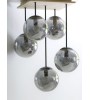 Plafonnier FLAMME – Luminaire bois et verre fumé | Lumiland