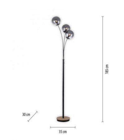 Lampadaire FLAMME – Luminaire verre fumé | Lumiland