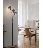 Lampadaire FLAMME – Luminaire design en bois et verre fumé