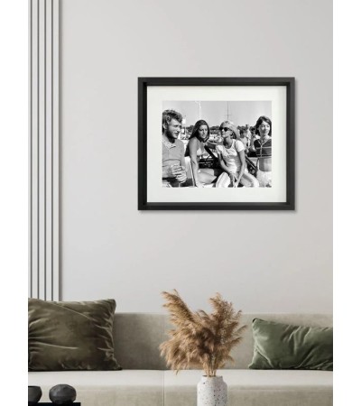 Tableau noir et blanc – J.Hallyday, Sheila, S.Vartan & F.Hardy (40x50 cm)