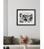 Tableau noir et blanc – J.Hallyday, Sheila, S.Vartan & F.Hardy (40x50 cm)
