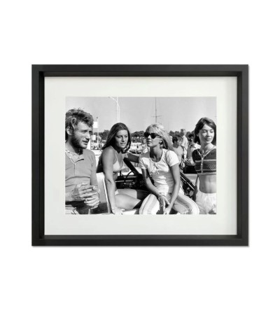 Tableau noir et blanc Johnny Hallyday & stars – 40x50 cm