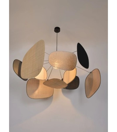 Suspension SCREEN 70’S lin & raphia – Design mobile XL – Lumiland