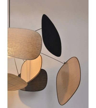 Suspension SCREEN 70’S lin & raphia – Design mobile XL – Lumiland