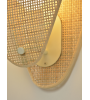 Applique murale COQUILLAGE, Cannage & bois clair – Design naturel