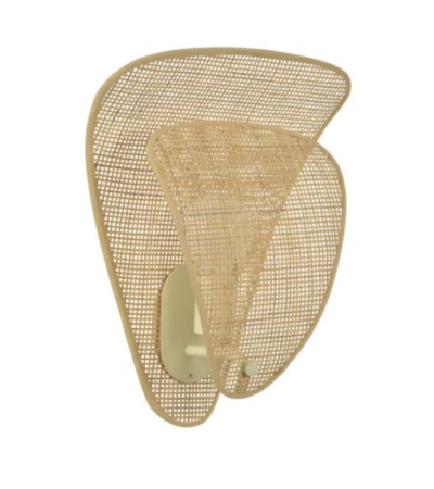 Applique murale COQUILLAGE, Cannage & bois clair – Design naturel