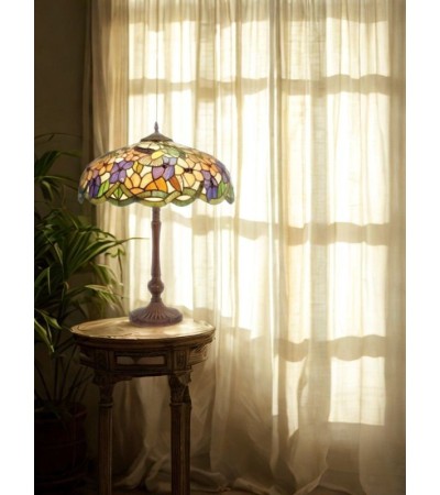 Lampe TIFFANY IRIS – Luminaire à poser style vitrail