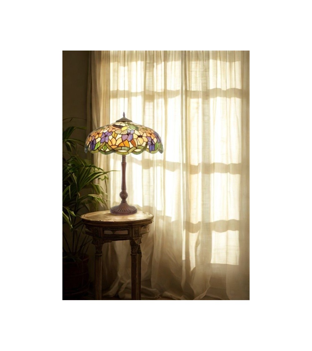 Lampe TIFFANY IRIS – Luminaire à poser style vitrail Lampe TIFFANY IRIS – Luminaire à poser style vitrail