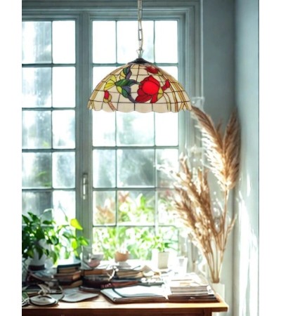 Suspension TIFFANY ROSALIA – Verre vitrail coloré | Lumiland