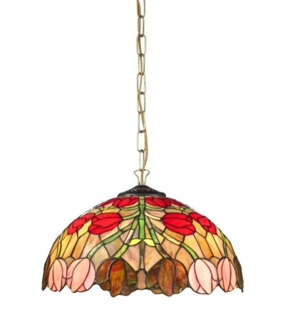 Suspension TIFFANY TULIPA – Luminaire vitrail fleuri | Lumiland