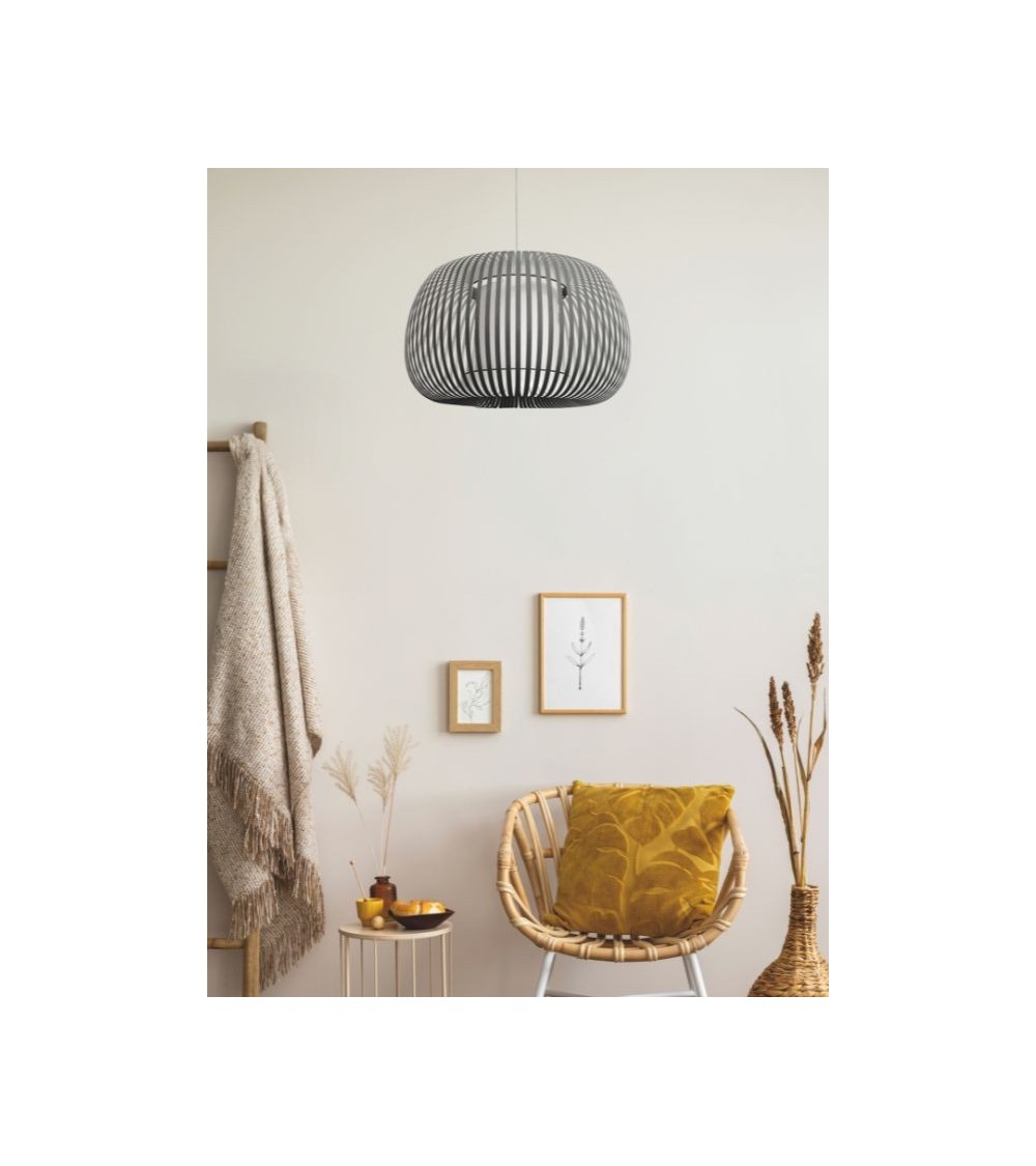 Suspension ESTENO – Tissu ajouré blanc ou coloré | Lumiland Suspension ESTENO – Tissu ajouré blanc ou coloré | Lumiland