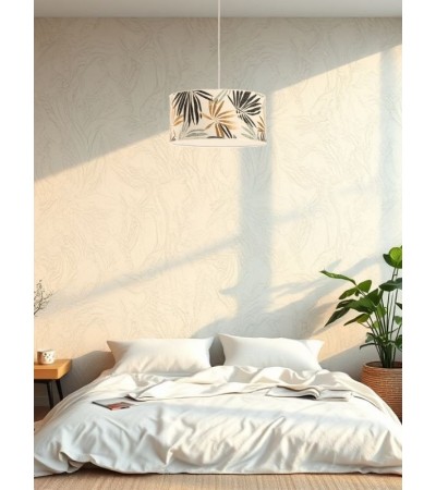 Suspension HOJA – Feuillage bohème en bois et papier peint