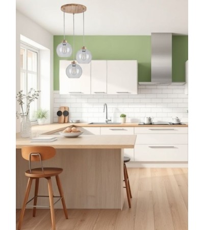 Suspension LAGUNA bois et verre – design naturel & épuré