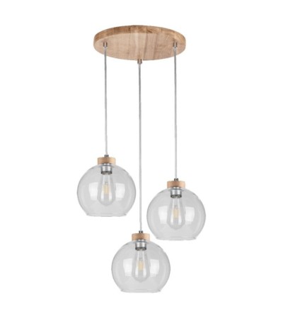 Suspension LAGUNA bois et verre – design naturel & épuré