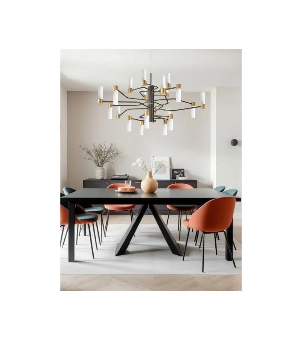 Suspension NATA – Lustre 20 lumières design contemporain Lumiland Suspension NATA – Lustre 20 lumières design contemporain Lumiland
