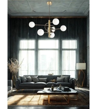 Lustre DIAPASON – Suspension haut de gamme 6 lumières