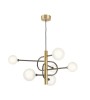 Lustre DIAPASON – 6 lumières laiton et verre made in France 