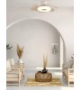 Ventilateur FLOWER Blanc / Bois : LED dimmable & design floral