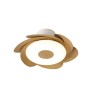 Ventilateur FLOWER Blanc / Bois : LED dimmable & design floral