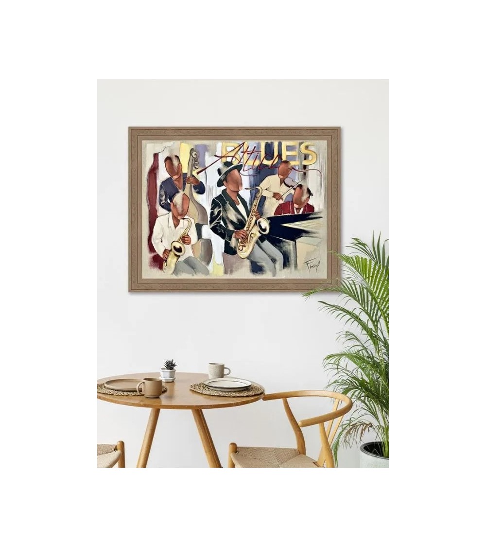 Tableau ATTICA BLUES – Farel | Scène de jazz colorée 72×92 cm Tableau ATTICA BLUES – Farel | Scène de jazz colorée 72×92 cm