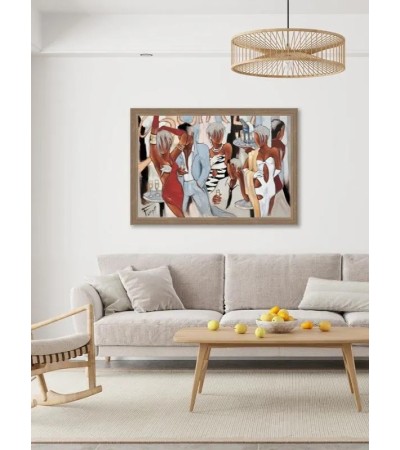 Tableau SOIRÉE – Farel | Scène festive colorée 72×102 cm