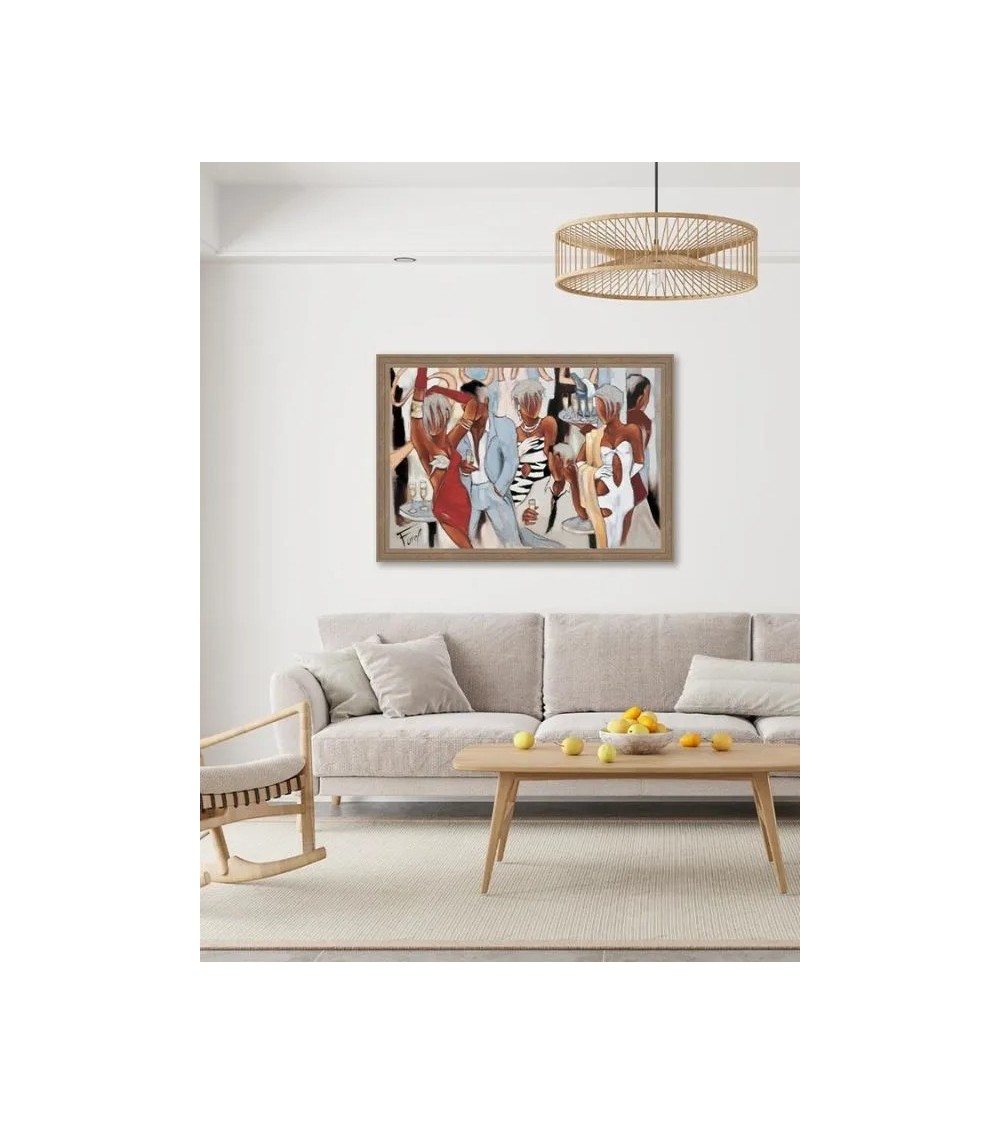 Tableau SOIRÉE – Farel | Scène festive colorée 72×102 cm Tableau SOIRÉE – Farel | Scène festive colorée 72×102 cm