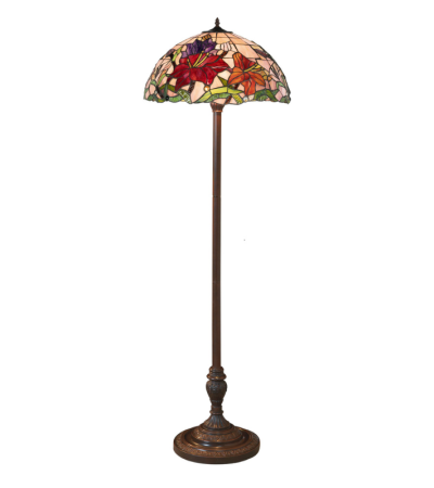 Lampadaire Tiffany vitrail floral – Luminaire salon élégant | Lumiland