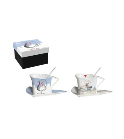 Tasses Love Duo chats – Coffret cadeau Catitudes | Lumiland