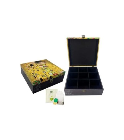 Boîte à thé Le Baiser – Klimt 9 compartiments luxe | Lumiland