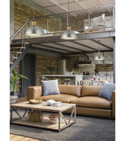 Suspension DEHLI – Luminaire vintage bois et métal