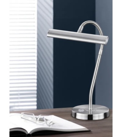 Lampe de bureau KURTIS – LED flexible nickel mat