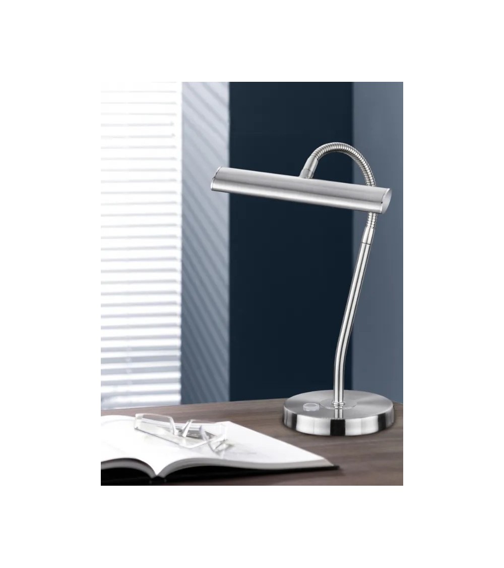 Lampe de bureau KURTIS – LED flexible nickel mat Lampe de bureau KURTIS – LED flexible nickel mat