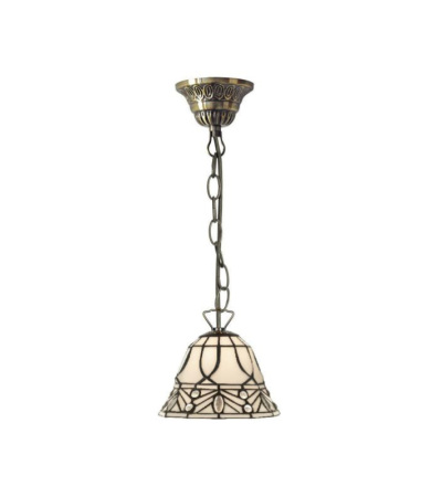 Suspension Tiffany blanche en vitrail – Élégance intemporelle