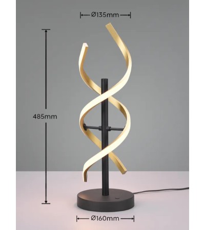 Lampe SEQUENCE – LED spirale dimmable noir/doré ou alu