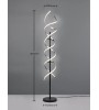 Lampadaire SEQUENCE – LED spirale dimmable noir/doré