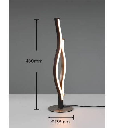 Lampe BLAZE – LED design incurvée tactile alu/noir ou doré/noir