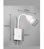 Applique tête de lit WANDA orientable – blanche, noire ou laiton